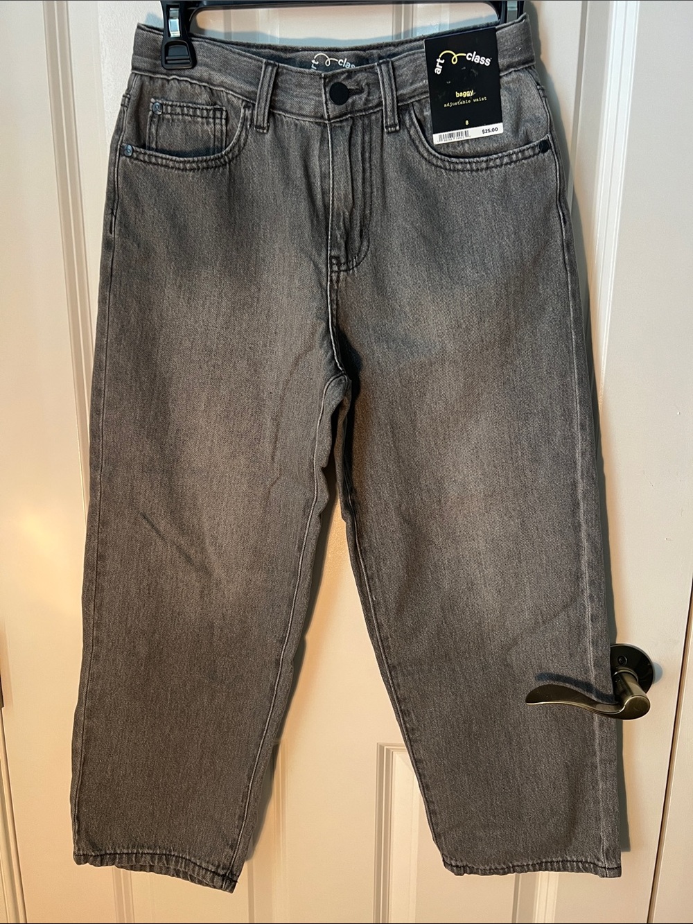 Boys Gray Baggy Jeans Art class Washed Gray Relaxed Jeans Size 8